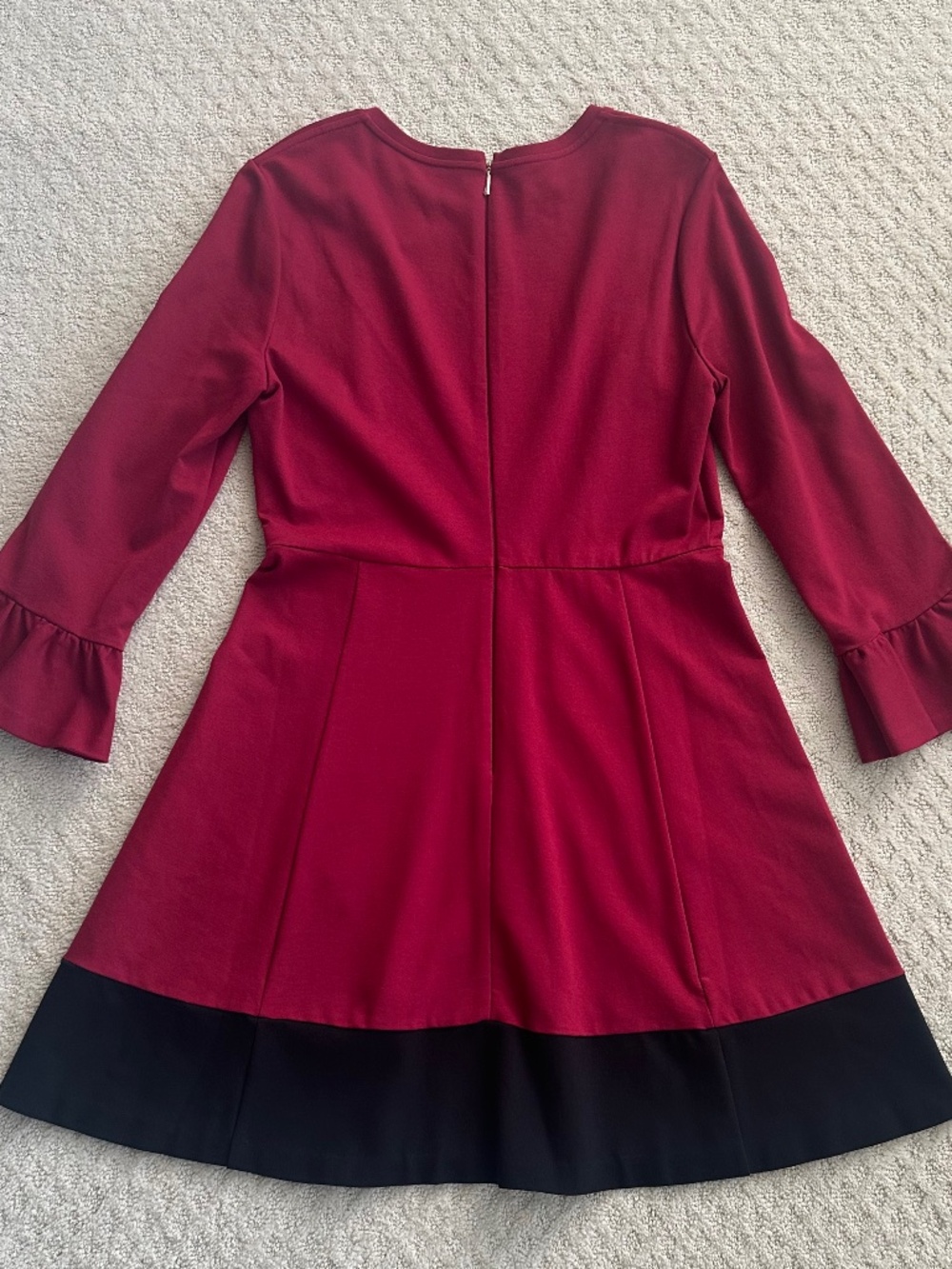 Kate Spade Colorblock Bell Sleeve Ponte Dress Cranberry L Cocktail Party Preppy - Picture 11 of 16